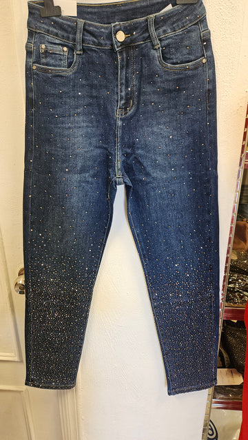 Pantalón pitillo brillante