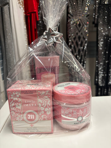 Lote rosa: Perfume+aceite corporal+exfoliante