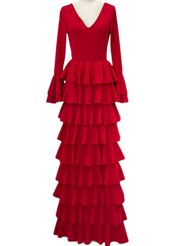 Vestido volante rojo