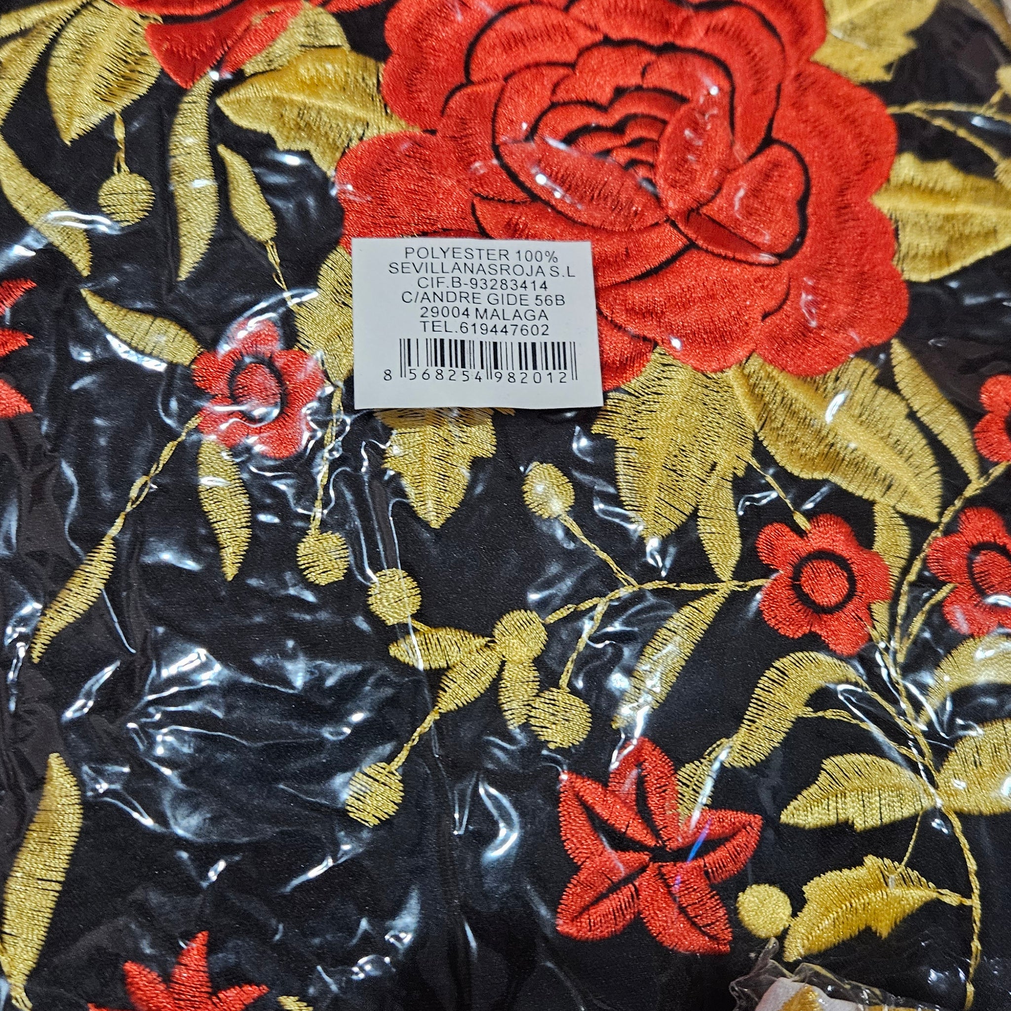 Manton rojo y dorado